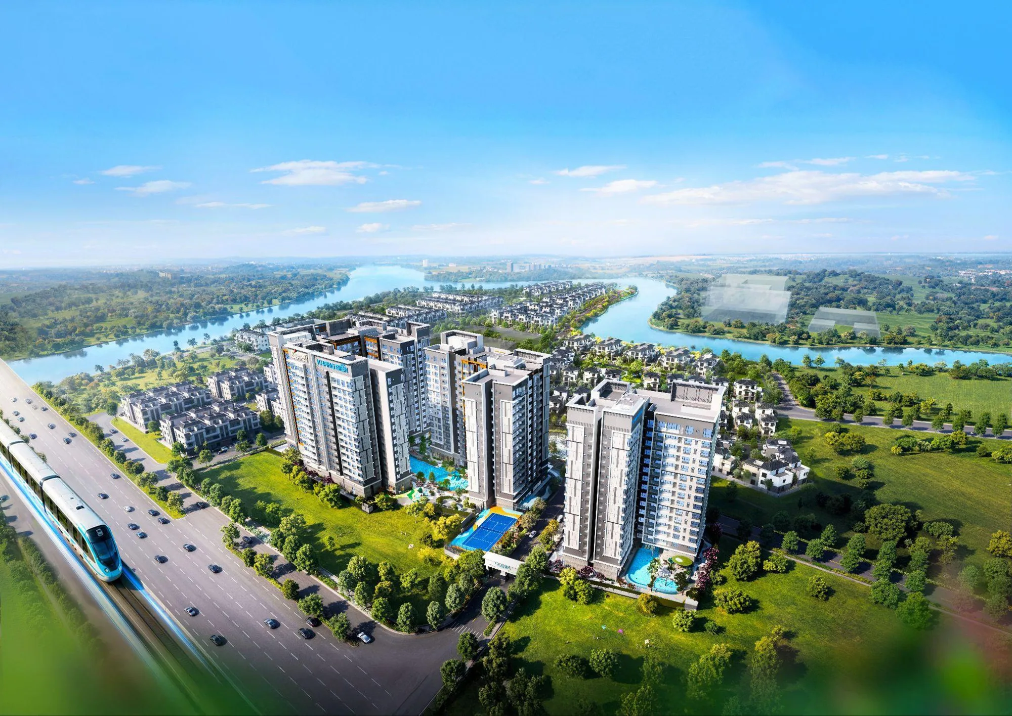 Toàn cảnh cụm đô thị Gladia Heights mặt tiền Võ Chí Công kề Thủ Thiêm